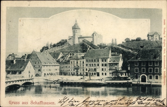 Ak Schaffhausen am Rhein Schweiz, Blick auf die Stadt, Schloss