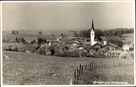 Photo Postcard Amerang in Upper Bavaria, church, view of the town