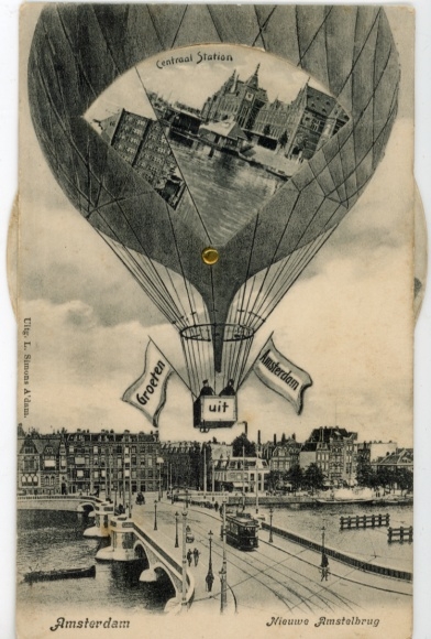 Mechanical Postcard Amsterdam North Holland Netherlands, New Amstel Bridge