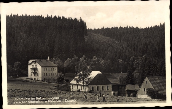 Ak Rübenau Marienberg in het Ertsgebergte van Saksen, Lochmühle in de Natzschung-vallei