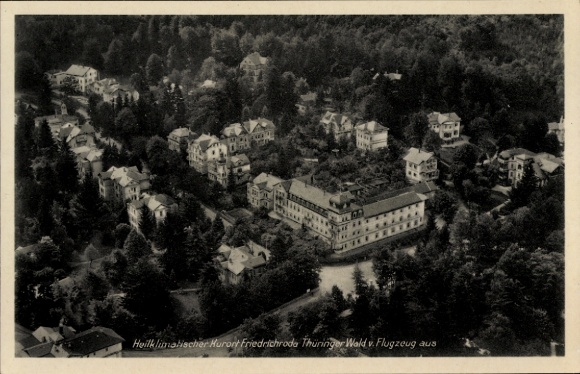 Postcard Friedrichroda in the Thuringian Forest, aerial photograph