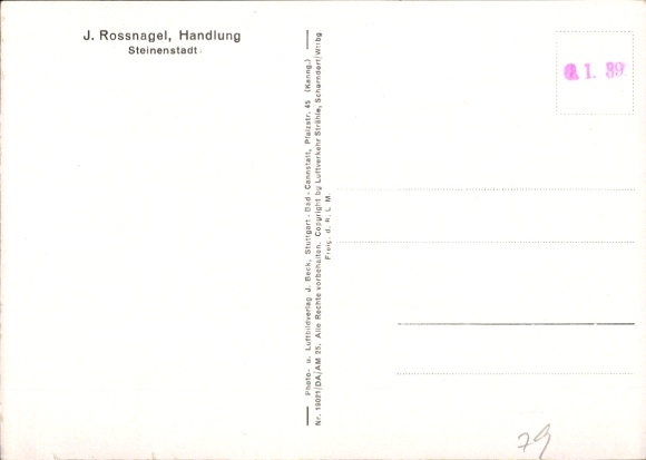 Postcard Steinenstadt Neuenburg am Rhein Baden, aerial photograph, commercial building J. Rossnagel