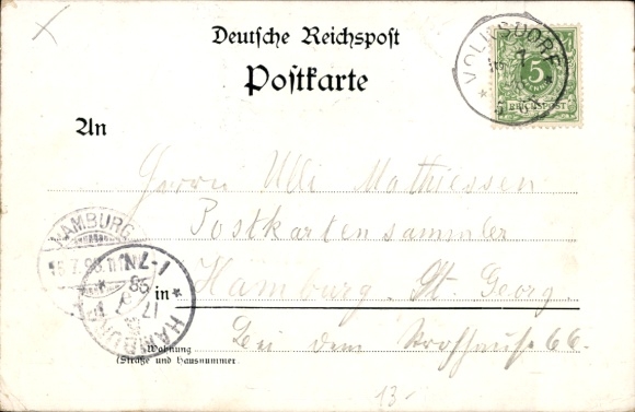 Postcard Hamburg Wandsbek Volksdorf, Hotel Stadt Hamburg, Friedenseiche