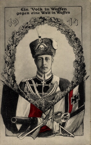 Postcard A people in arms against a world in arms 1914, Hussars