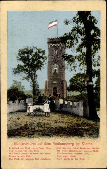 Postcard Vlotho in North Rhine-Westphalia, Bismatckturm on the Amthausberg