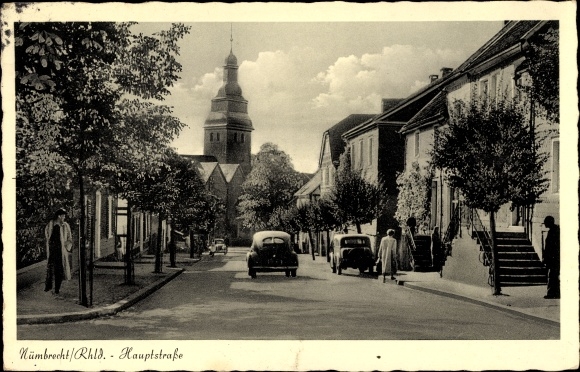 PC Nümbrecht in the Oberberg district, view of the main street, passers-by