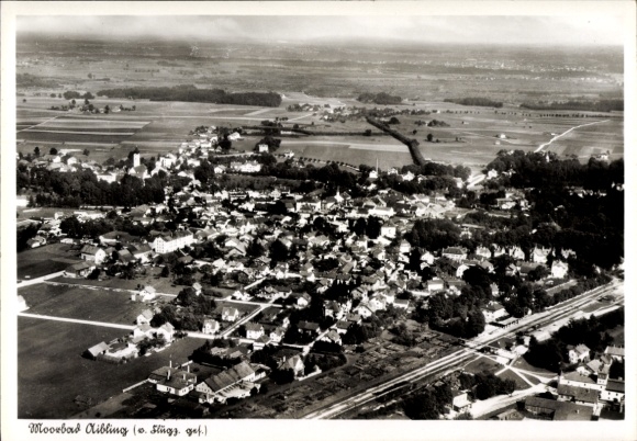 Postcard Bad Aibling in Upper Bavaria, aerial photograph