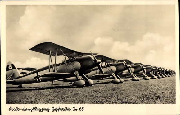 Postcard Arado Ar 68 Fighter Squadron, Luftwaffe