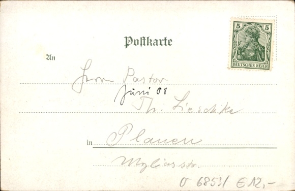 Postcard Reuß Ebersdorf in Thuringia, inn of the Brethren community, view from Heinrichstein
