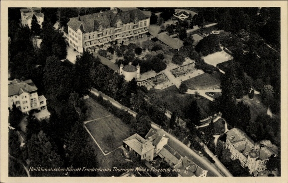 Postcard Friedrichroda in the Thuringian Forest, aerial photograph of the climatic health resort, Thuringian Forest