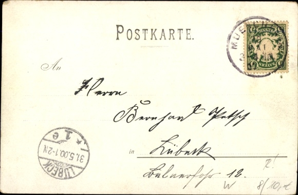 Postcard Munich, Prinz-Regenten-Brücke, after the collapse, 14 September 1899, evening