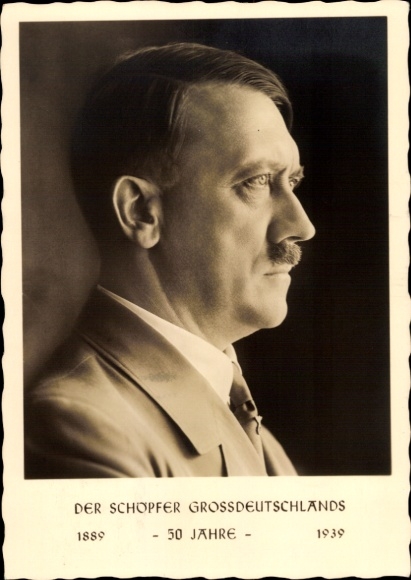 Ak Führer und Reichskanzler Adolf Hitler, Der Schöpfer Großdeutschlands, Portrait, 50. Geburtstag