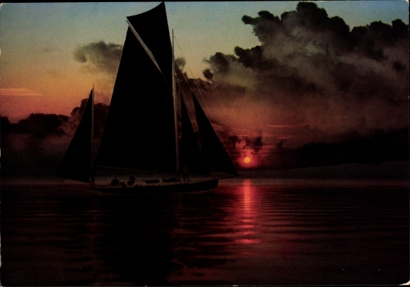 Postcard sail training ship Albatros on the Ammersee