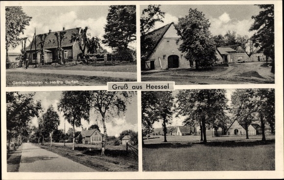 Ak Heessel Hemmoor in de wijk Cuxhaven, uitzicht op de stad, winkel