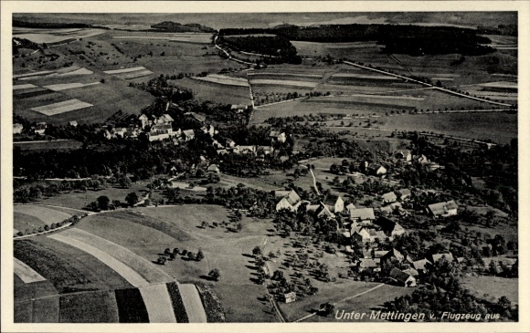 Ak Simmern unter Dhaun Simmertal in de Hunsrück, luchtfoto, landelijke omgeving, dorpsgezicht,