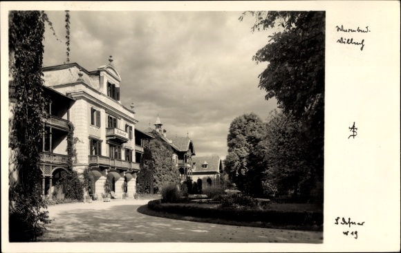 Ak Villach in Kärnten, Partie am Hotel Walterhof, Parkanlage