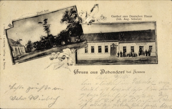 Postcard Dabendorf Zossen in Brandenburg, Dorf-Aue, Inn at the German House