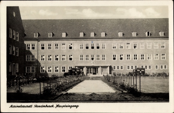 Postcard Sanderbusch Sande in Friesland, Naval Hospital, main entrance