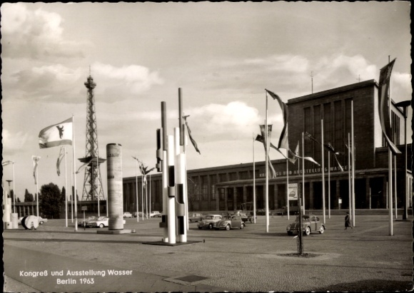 Ak Berlin Charlottenburg Westend, Ausstellungshallen, Funkturm, Kongress u. Ausstellung Wasser 1963