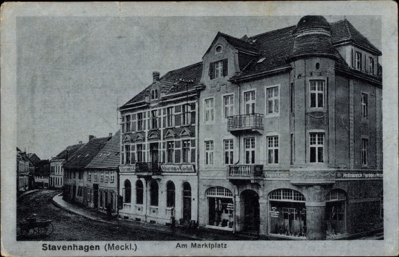 PC Reuterstadt Stavenhagen in Mecklenburg, on the market square, commercial building