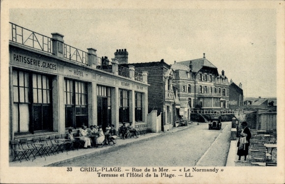 Ak Criel-sur-Mer Seine Maritime, Rue de la Mer, Le Normandië, Hotel de la Plage