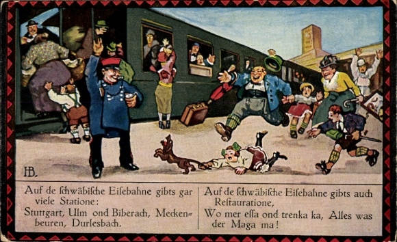 Song Artist Postcard Boettcher, Hans, On the Swabian Railway, Picture 1