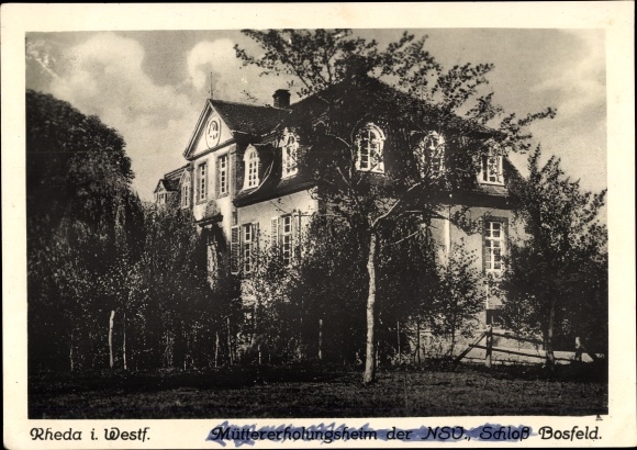 Ak Rheda Wiedenbrück in Westfalen, kasteel Bosfeld, moederherstellingsoord van de NSV