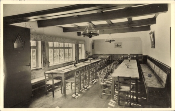 Postcard Worpswede in Lower Saxony, youth hostel, interior view