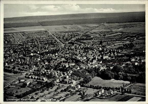 Ak Sprendlingen in Rheinhessen, luchtfoto