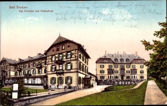 PC Bad Steben in the Franconian Forest Bavaria, Kgl. Spa hotel and park palace