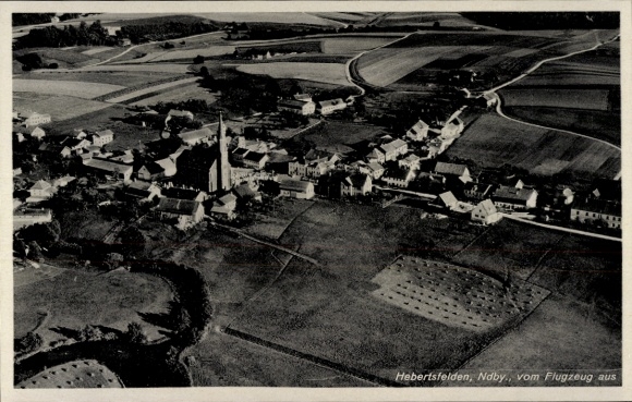 Postcard Hebertsfelden Lower Bavaria, aerial photograph