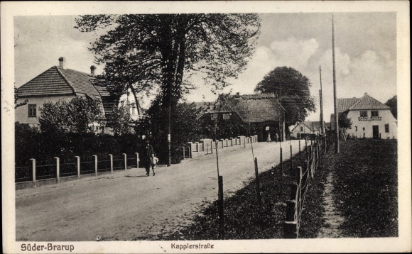 Ak Süderbrarup in Sleeswijk-Holstein, Kapplerstraße, huizen