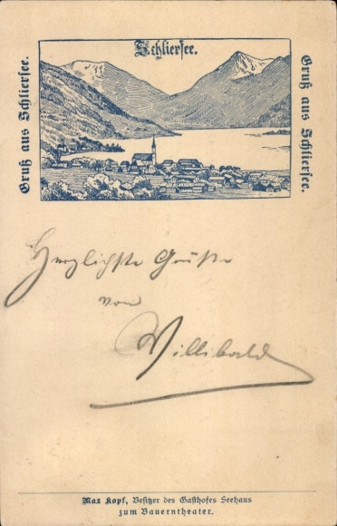 Chromo-Litho Schliersee in Upper Bavaria, general view