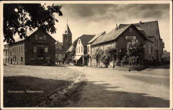 PC Horhausen in Rhineland-Palatinate, hotel pension, hardware J. Meffert, church, street view
