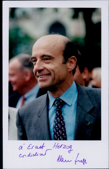 Photo politician Alain Juppé, autograph