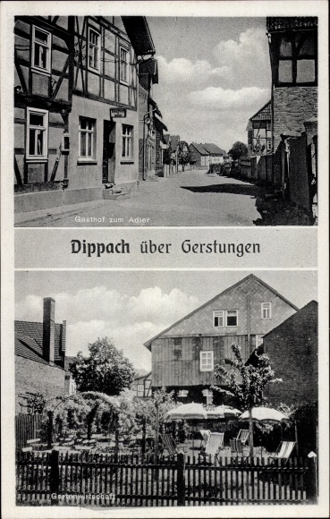PC Dippach Thuringia, Gasthof zum Adler, garden restaurant, owned by Traugott Bergmann
