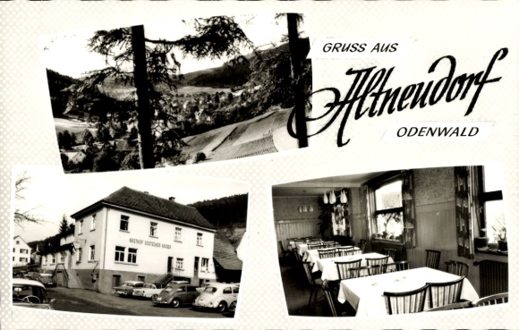 Postcard Altneudorf Schönau Odenwald, Gasthof Deutscher Kaiser