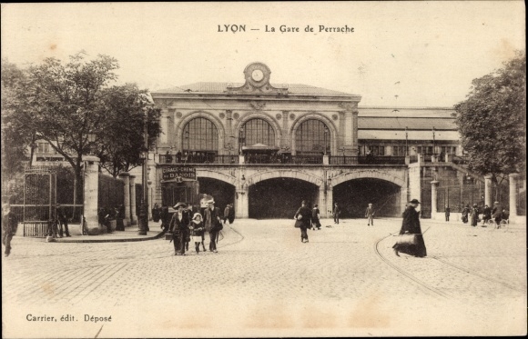 Postcard Lyon Rhône, Perrache station