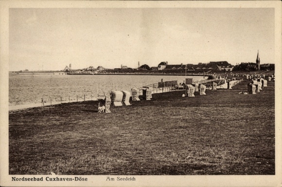 Postcard North Sea resort Döse Cuxhaven, Am Seedeich