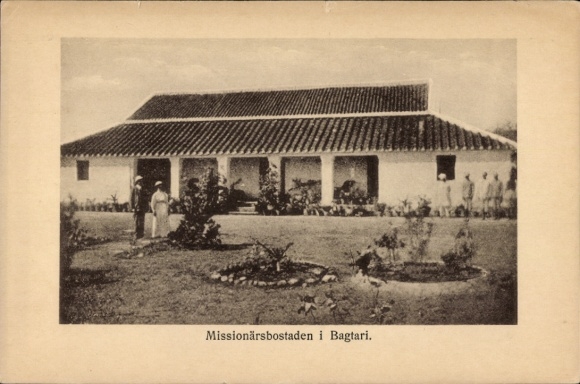 Postcard Bagtari India, Swedish Mission, Missionary Residence