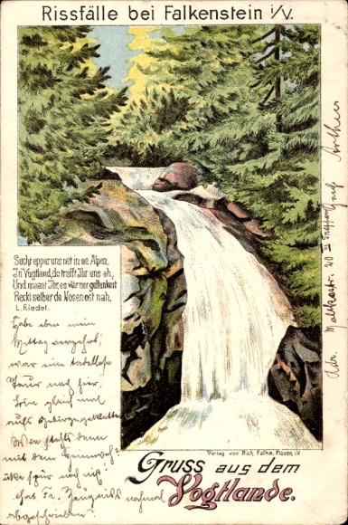 Litho Falkenstein im Vogtland Sachsen,  bei den Rissfällen