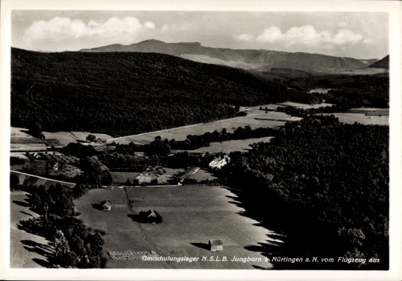 Ak Nürtingen am Neckar Württemberg, Landschaftsaufnahme, Gauschulungslager N.S.L.B. Jungborn, Flu