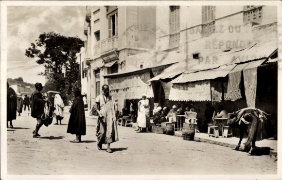 KP Tangier Maroko, scena uliczna, stragany na targu