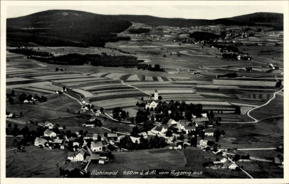 Postcard Mehlmeisel in the Fichtelgebirge, aerial photograph