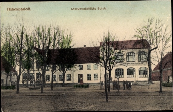 Postcard Hohenwestedt in Schleswig Holstein, agricultural school