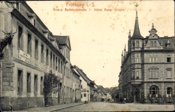 PC Frohburg in Saxony, inner Bahnhofstrasse, Hotel Roter Hirsch