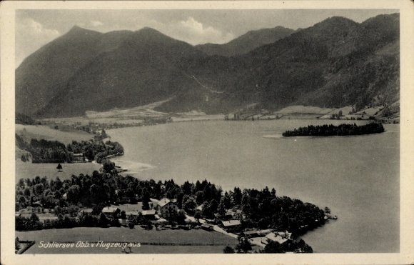 Postcard Schliersee in Upper Bavaria, from the plane