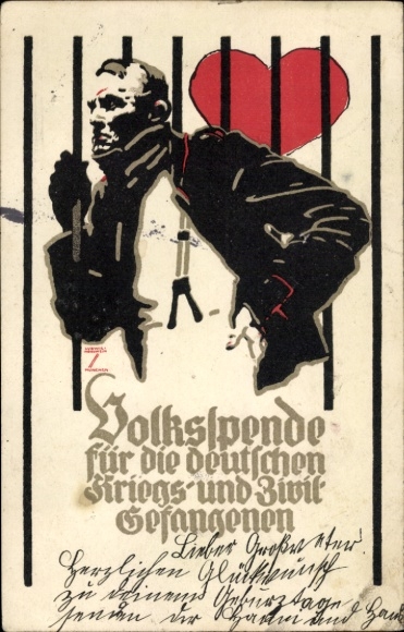 Artist Postcard Hohlwein, Ludwig, People's Donation for the German Prisoners of War and Civilians 1916