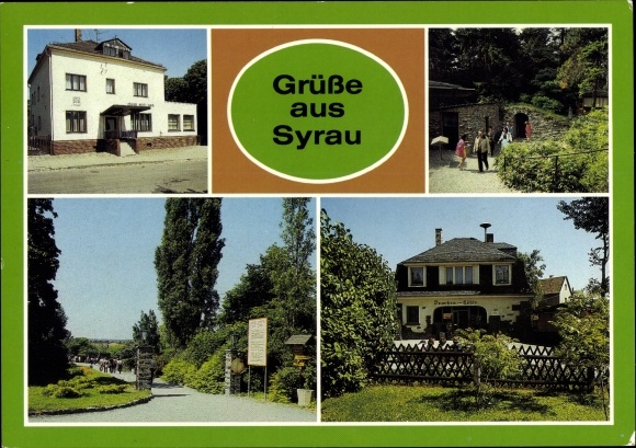 Ak Syrau Rosenbach im Vogtland, Gaststätte Haus Vogtland, Drachenhöhle, Parkanlage