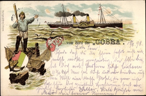 Chromo-Litho sidewheel steamer Cobra